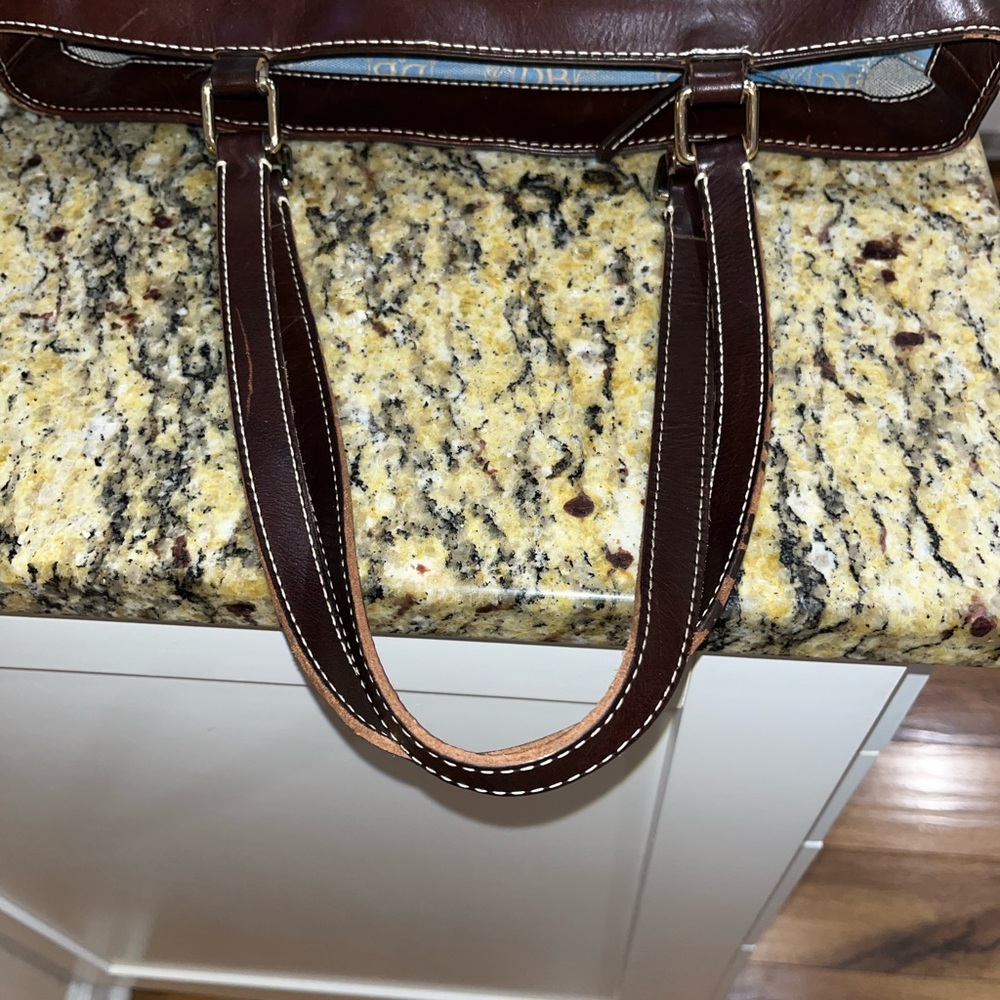 Dooney & Bourke Blue and Brown Tote Bag - Picture 3 of 7